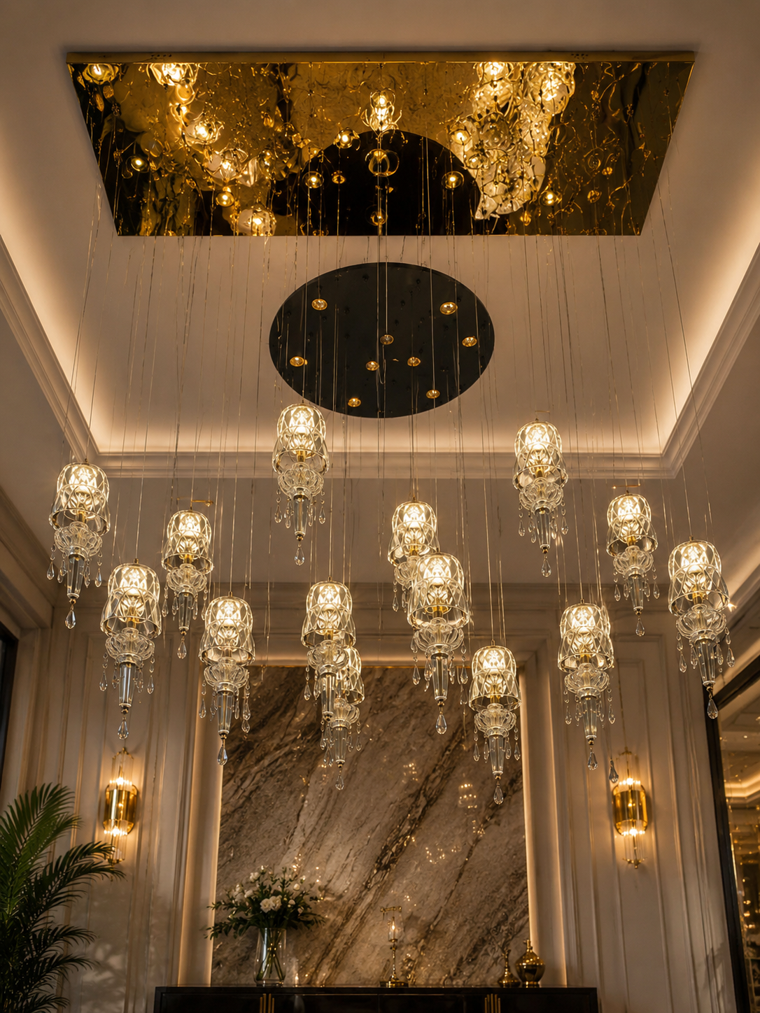 The Seravelle Chandelier — Luxury Crystal Cascade Cluster Chandelier