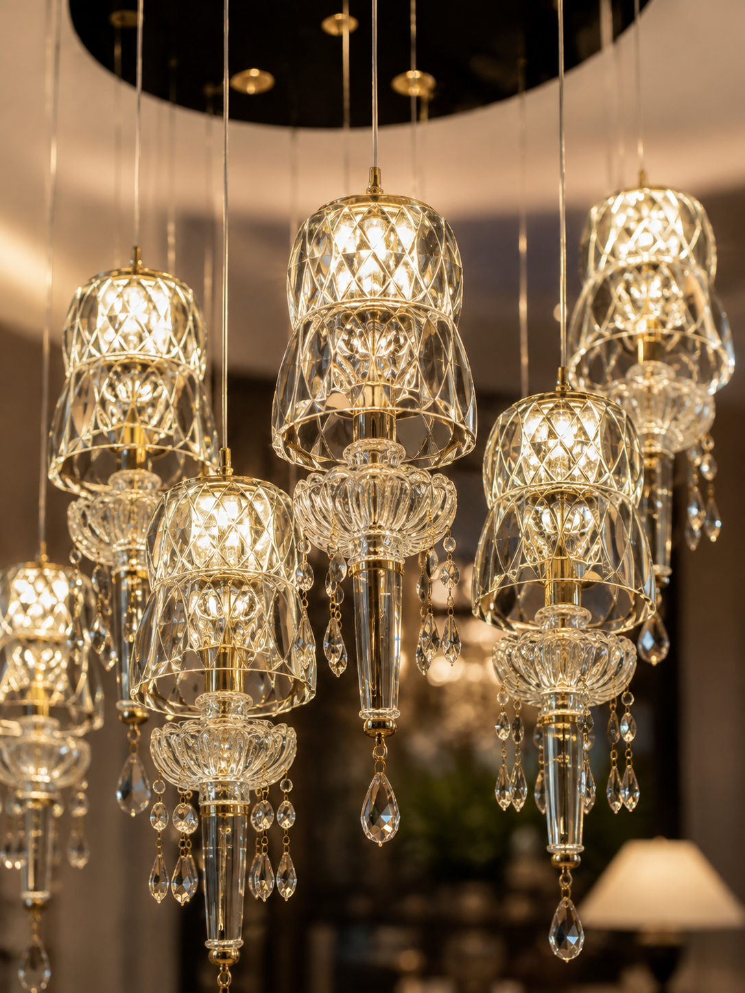 The Seravelle Chandelier — Luxury Crystal Cascade Cluster Chandelier