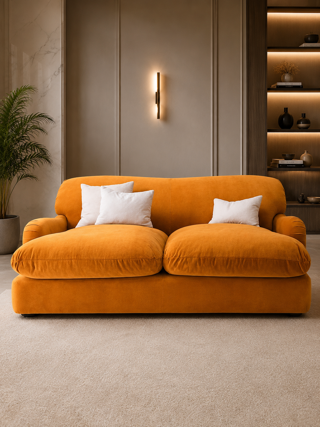 Rumba 2 Seater Contemporary Mustard Yellow Bedroom Sofa
