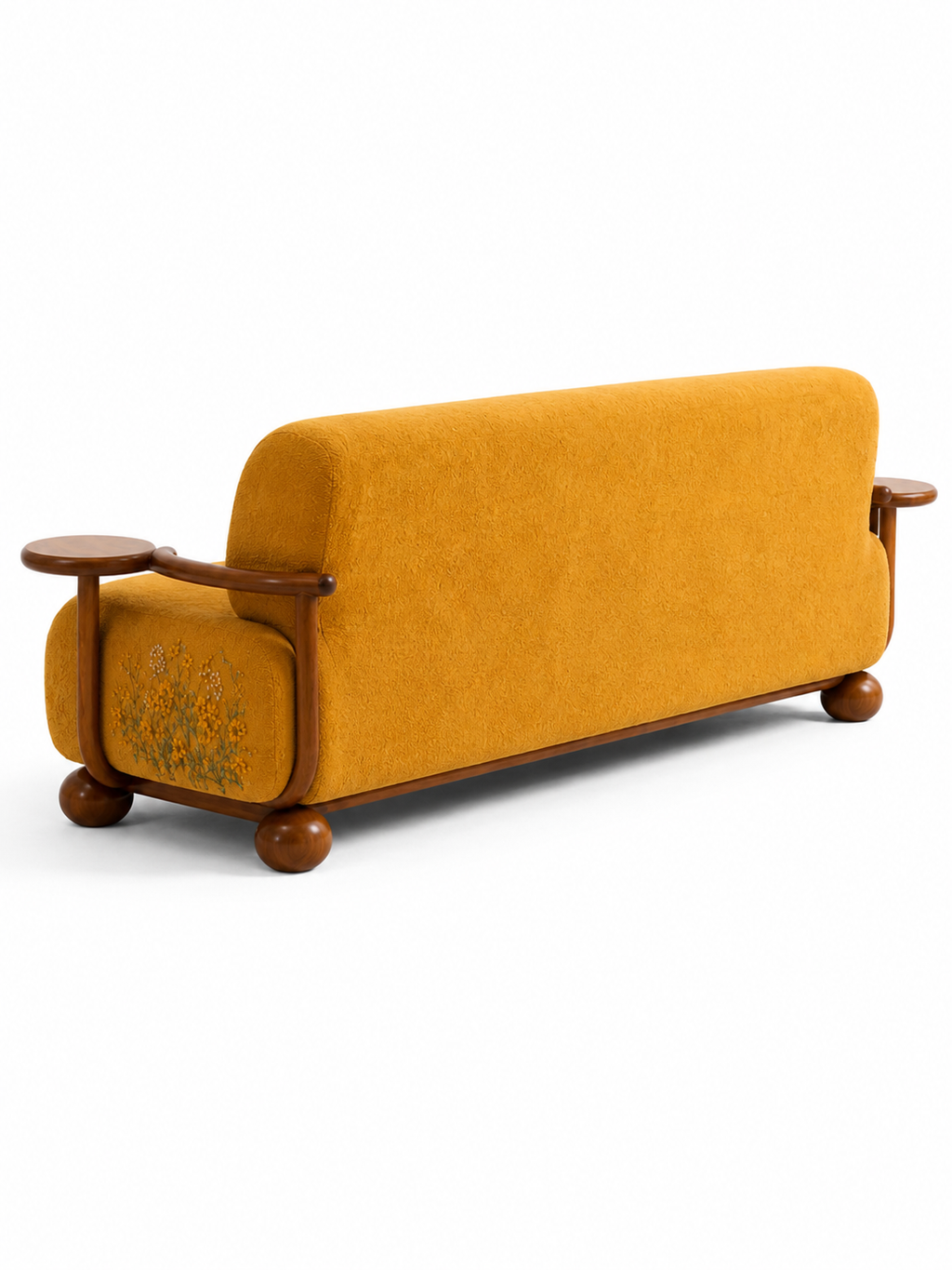 The Gildora Sofa — Luxury Floral Curved 3 Seater Sofa