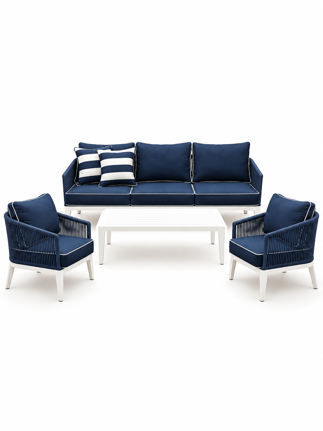 The Navira Outdoor Sofa — Luxury Teak Wood & Rope Sofa