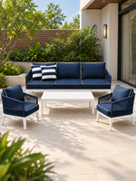 The Navira Outdoor Sofa — Luxury Teak Wood & Rope Sofa