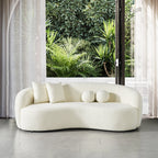 Amber Modern Large Full Italian Boucle Ivory 3 Seater Sofa
