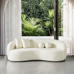 Amber Modern Large Full Italian Boucle Ivory 3 Seater Sofa