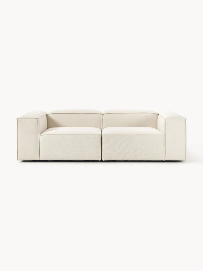 The Evara Sofa — Modern Three-Seater, Off-White Bouclé Upholstery