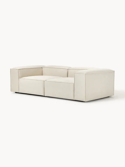 The Evara Sofa — Modern Three-Seater, Off-White Bouclé Upholstery