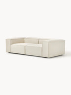 The Evara Sofa — Modern Three-Seater, Off-White Bouclé Upholstery