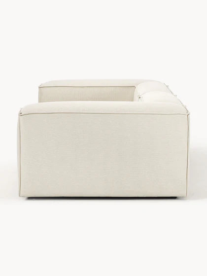 The Evara Sofa — Modern Three-Seater, Off-White Bouclé Upholstery