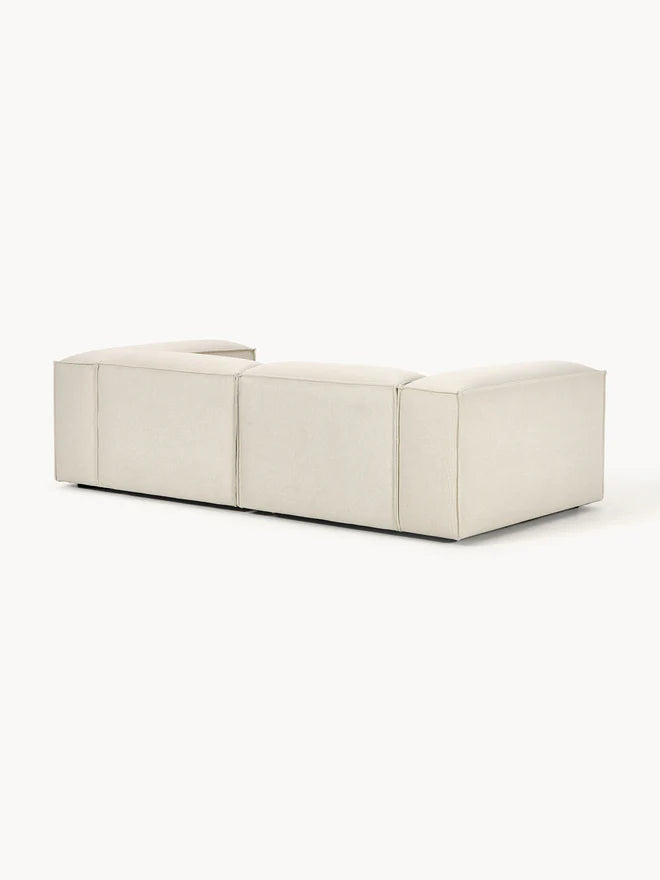 The Evara Sofa — Modern Three-Seater, Off-White Bouclé Upholstery