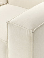The Evara Sofa — Modern Three-Seater, Off-White Bouclé Upholstery