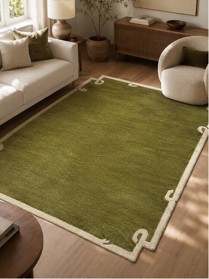 The Verdara Rug — Luxury Hand-Tufted Olive Green Area Rug