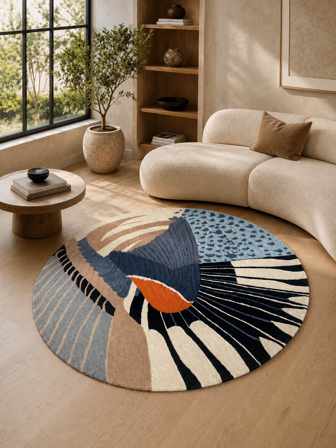 The Astero Rug — Luxury Abstract Round Designer Rug