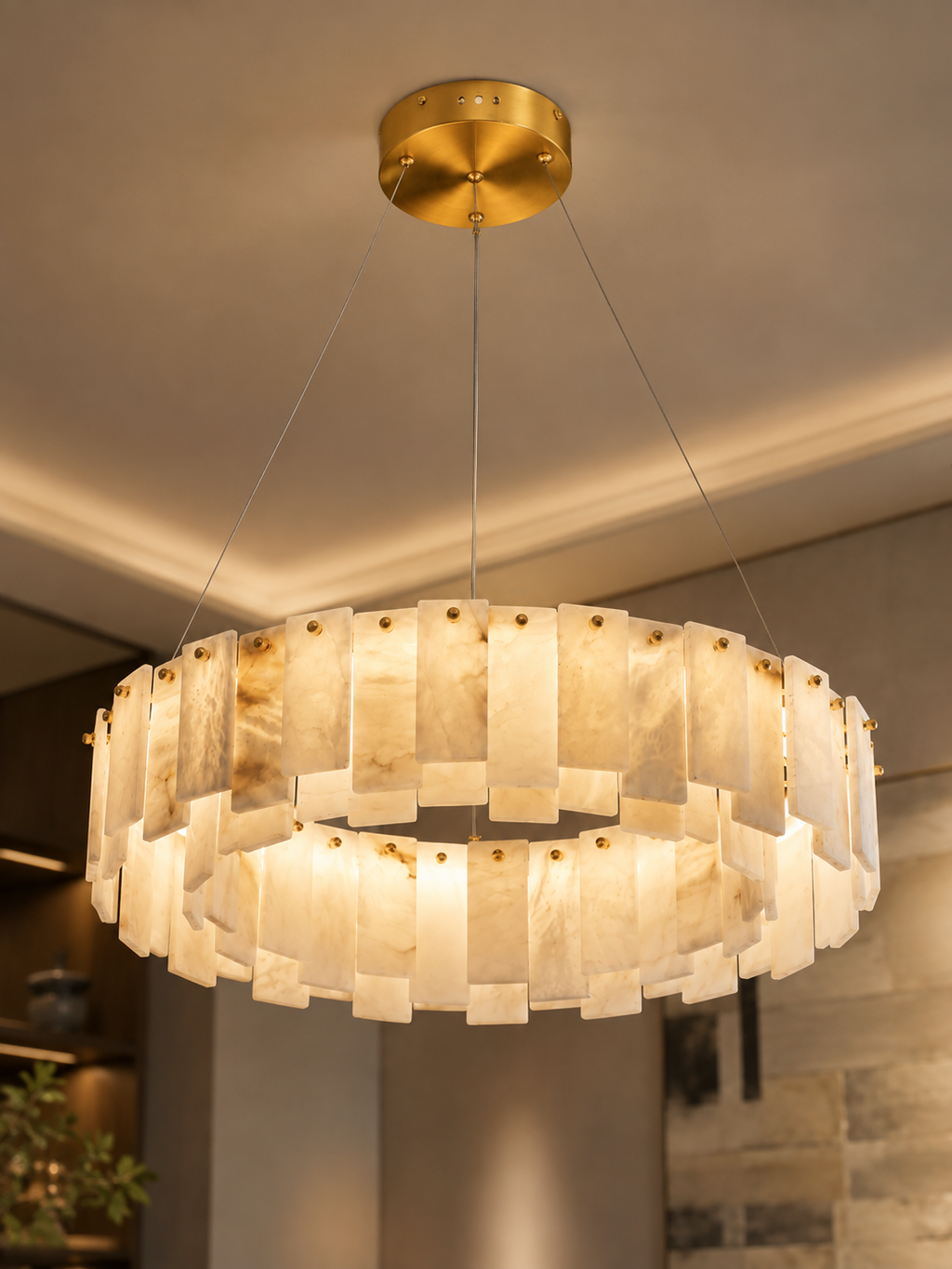The Ivoryelle Ring — Luxury Alabaster Pendant Chandelier
