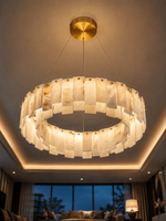The Ivoryelle Ring — Luxury Alabaster Pendant Chandelier