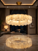 The Ivoryelle Ring — Luxury Alabaster Pendant Chandelier