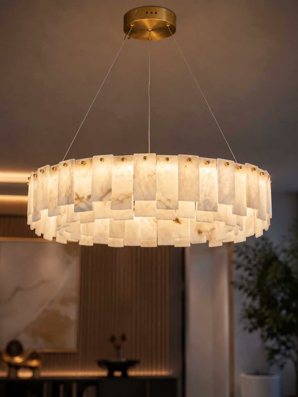 The Ivoryelle Ring — Luxury Alabaster Pendant Chandelier