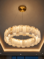 The Ivoryelle Ring — Luxury Alabaster Pendant Chandelier