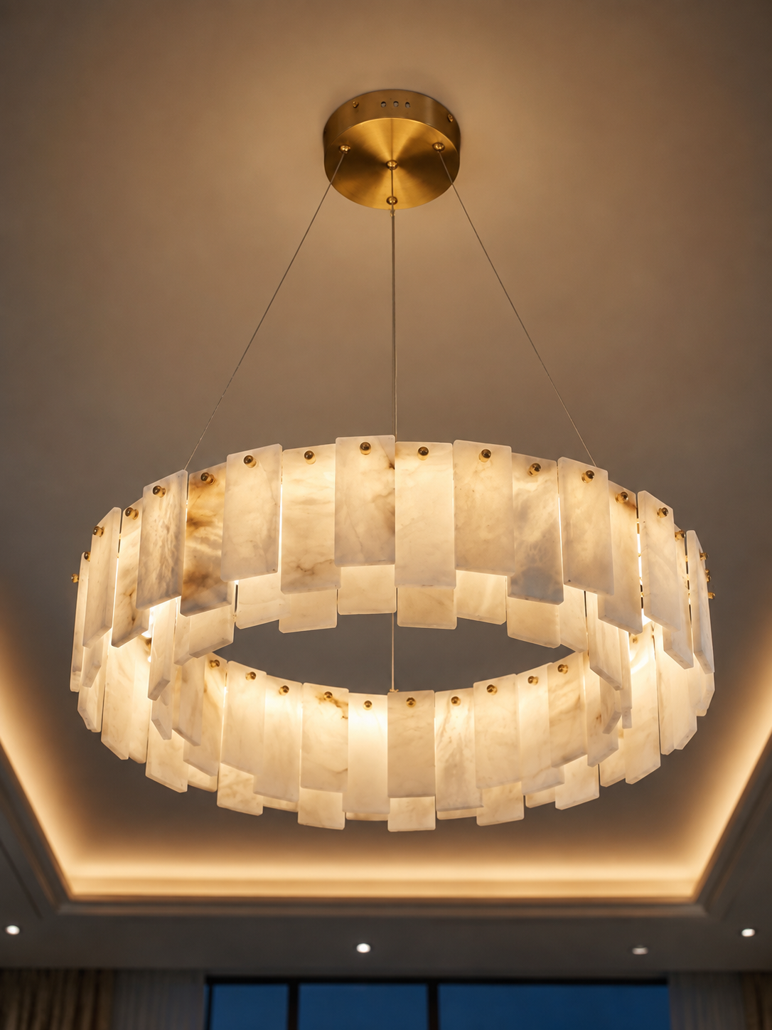The Ivoryelle Ring — Luxury Alabaster Pendant Chandelier