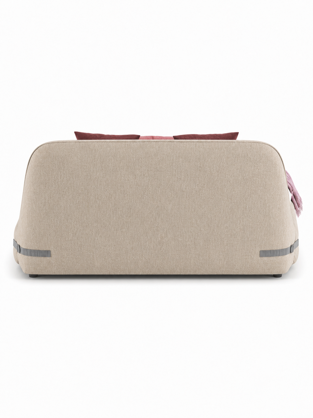 The Norvella Bed — Luxury Curved Upholstered Bed with Signature Strap Detailing