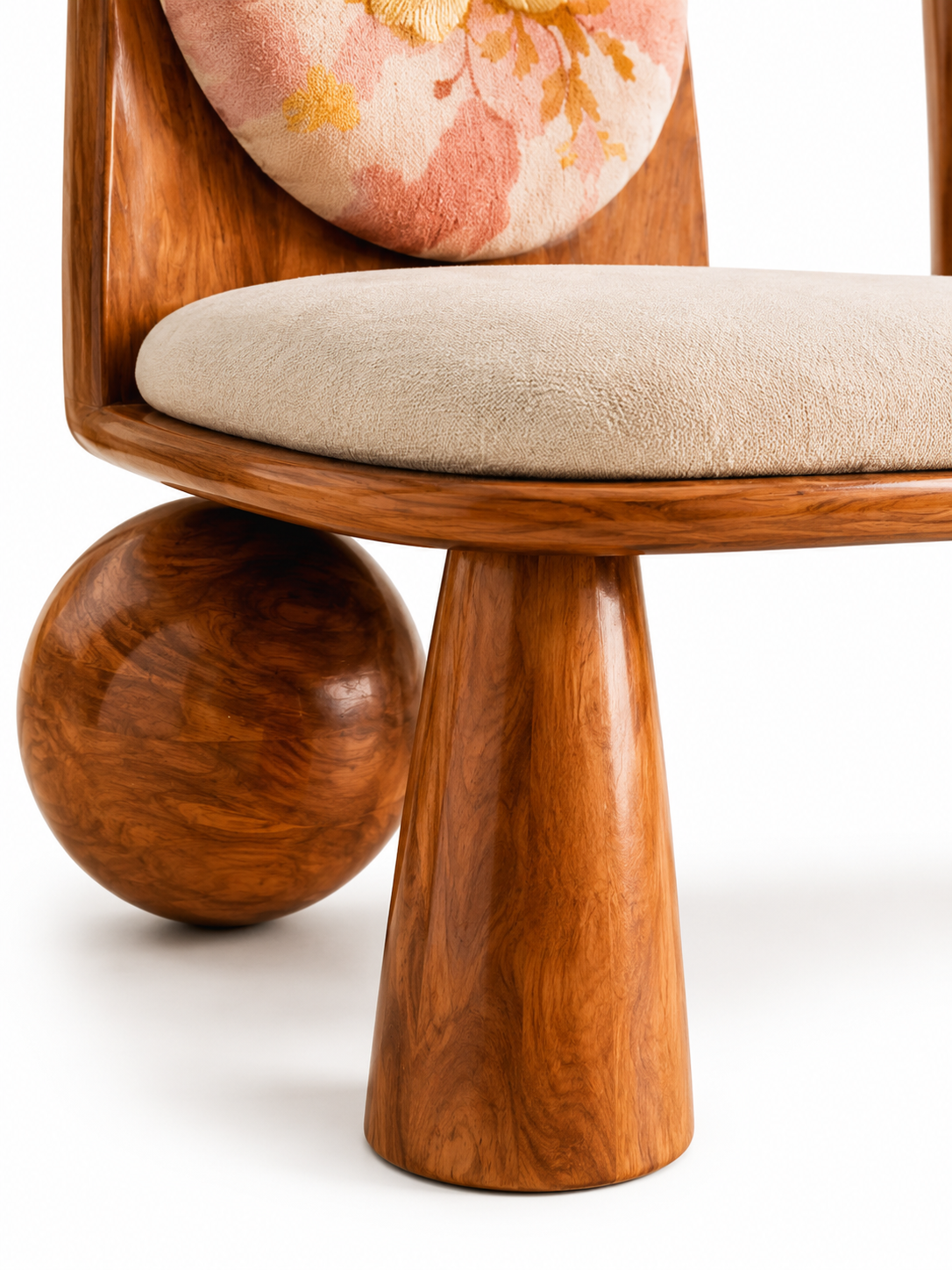 The Rosé Bloom Bench — Luxury Teak Wood 2 Seater Bench