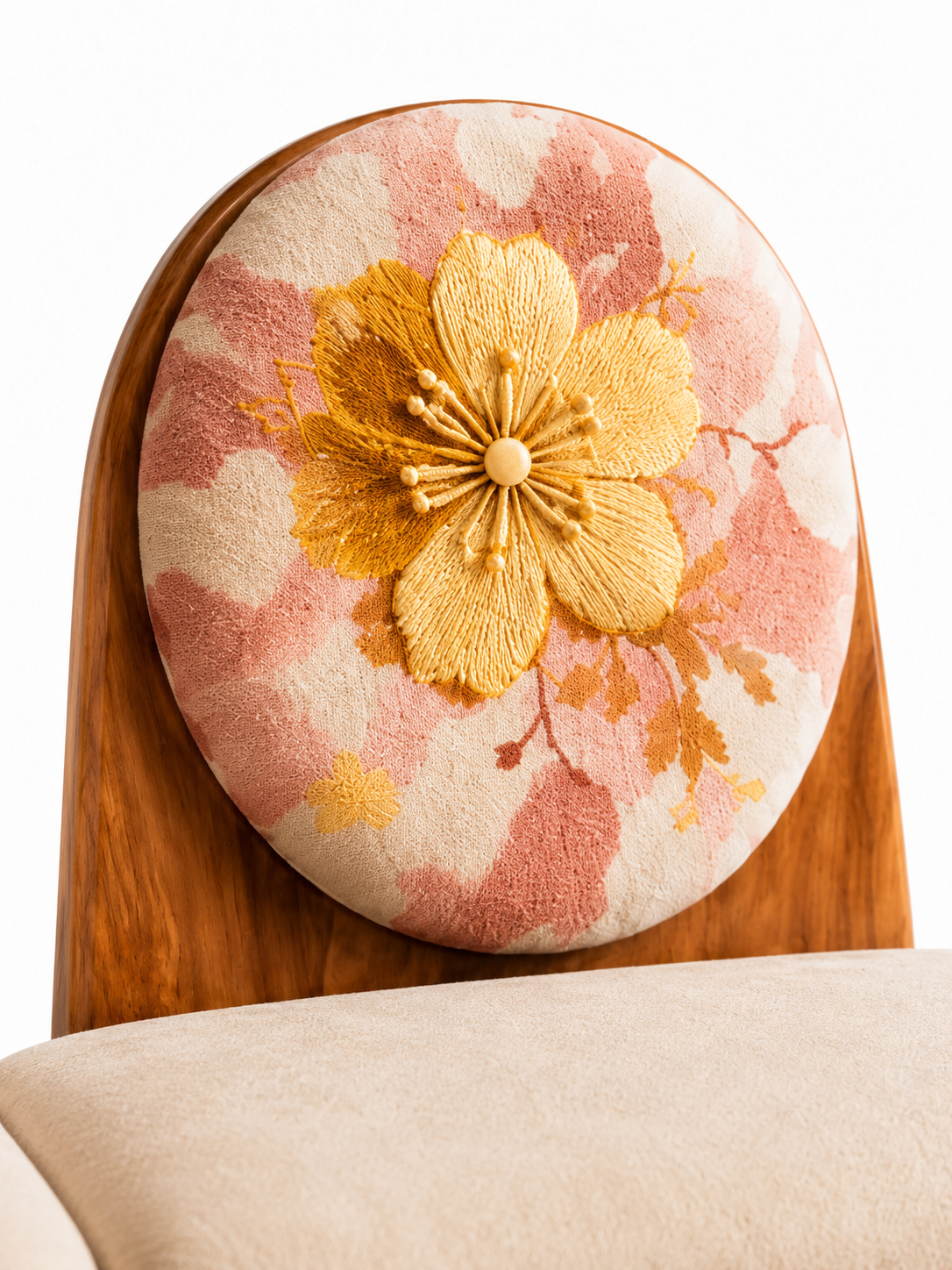 The Rosé Bloom Bench — Luxury Teak Wood 2 Seater Bench