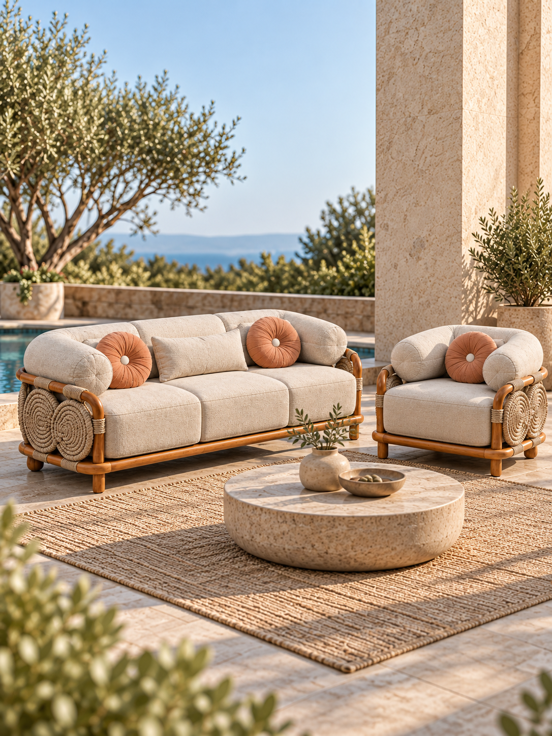 The Adelina Outdoor Sofa — Luxury Woven Lounge Sofa