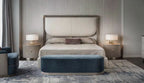 Voguish Modern Trendy  Leatherette Upholstered Off White Bed With Storage In