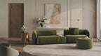 Greenia Modern 4 Seater - Curved Shaped Velvet Upholstered Sofa With Table