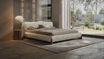 Pearl Modern White Boucle Platform Bed