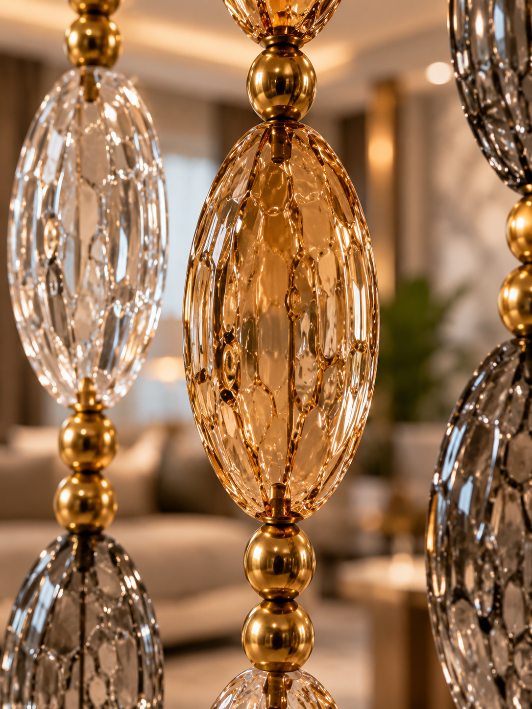The Prism Oval Divider — Luxury Crystal Bead Divider