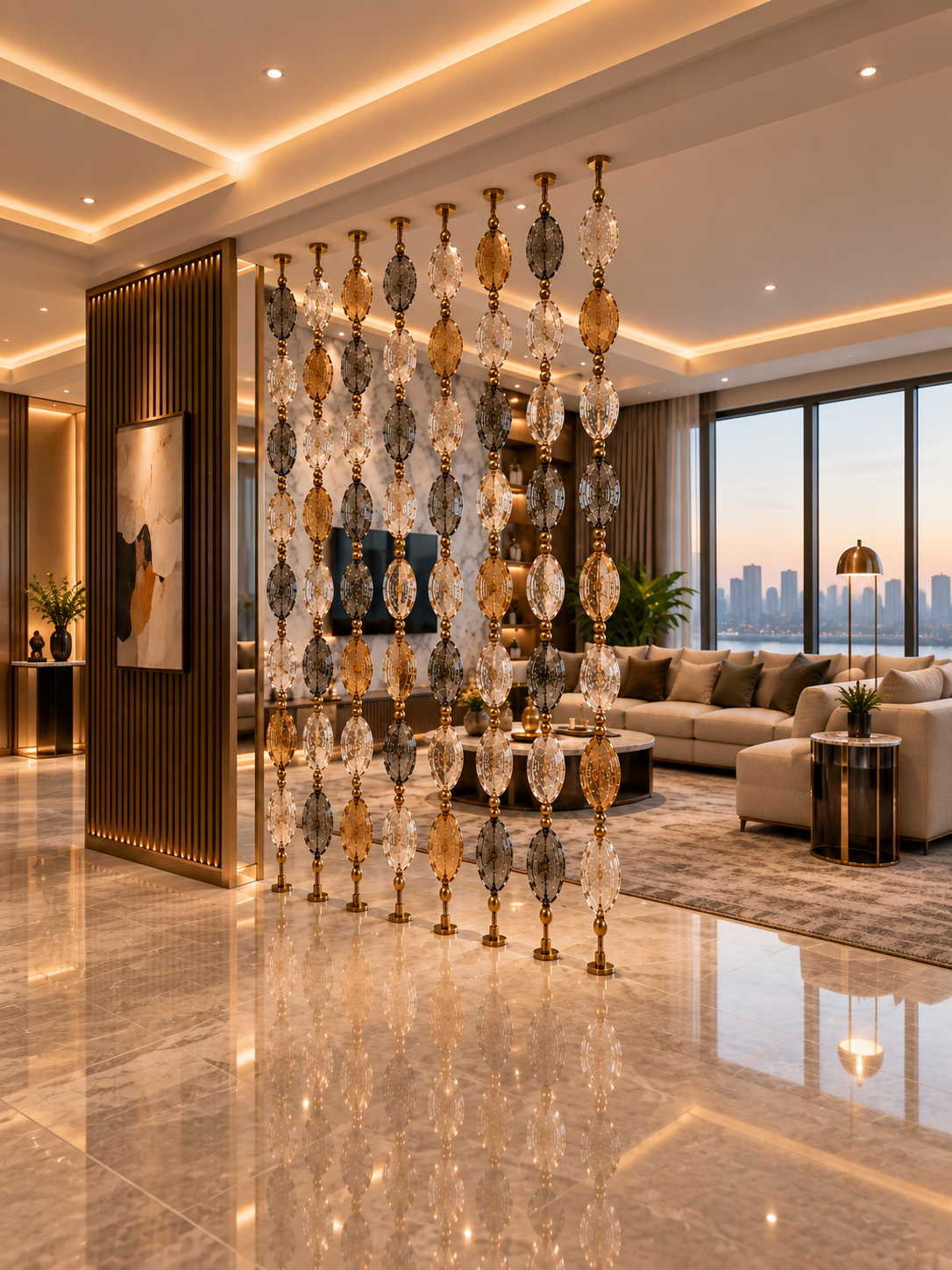 The Prism Oval Divider — Luxury Crystal Bead Divider