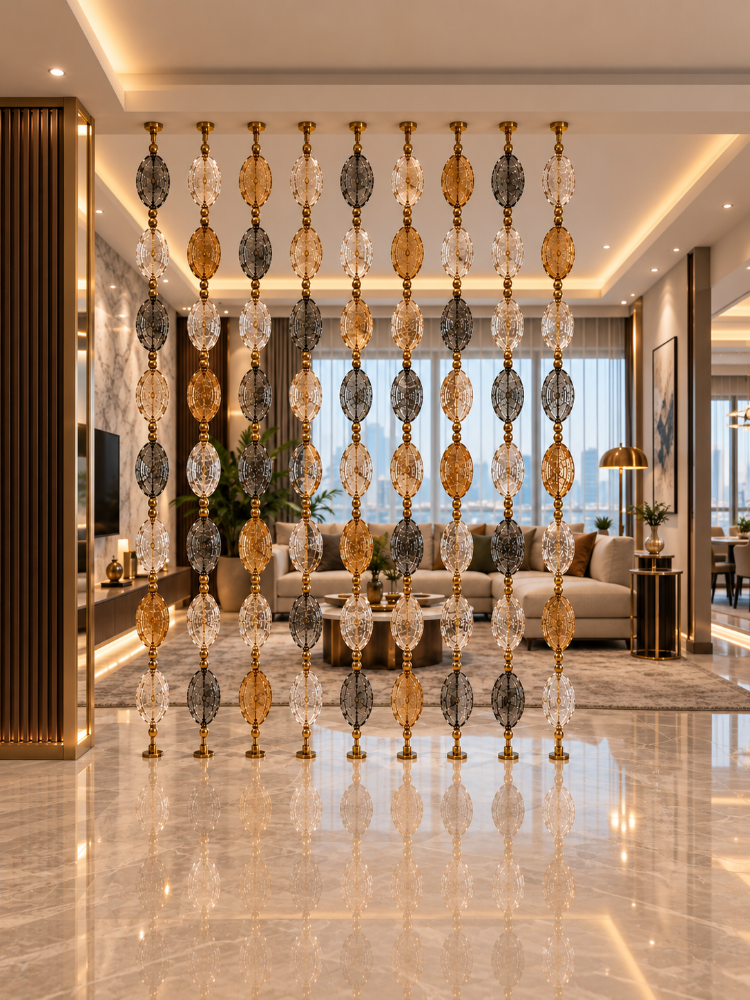 The Prism Oval Divider — Luxury Crystal Bead Divider