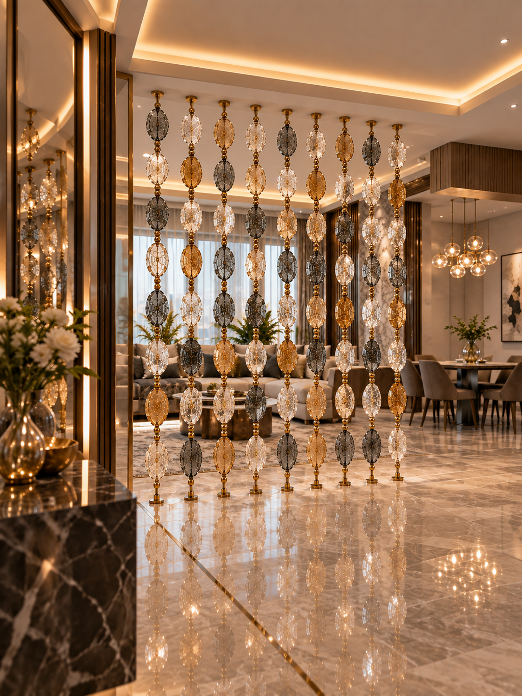 The Prism Oval Divider — Luxury Crystal Bead Divider