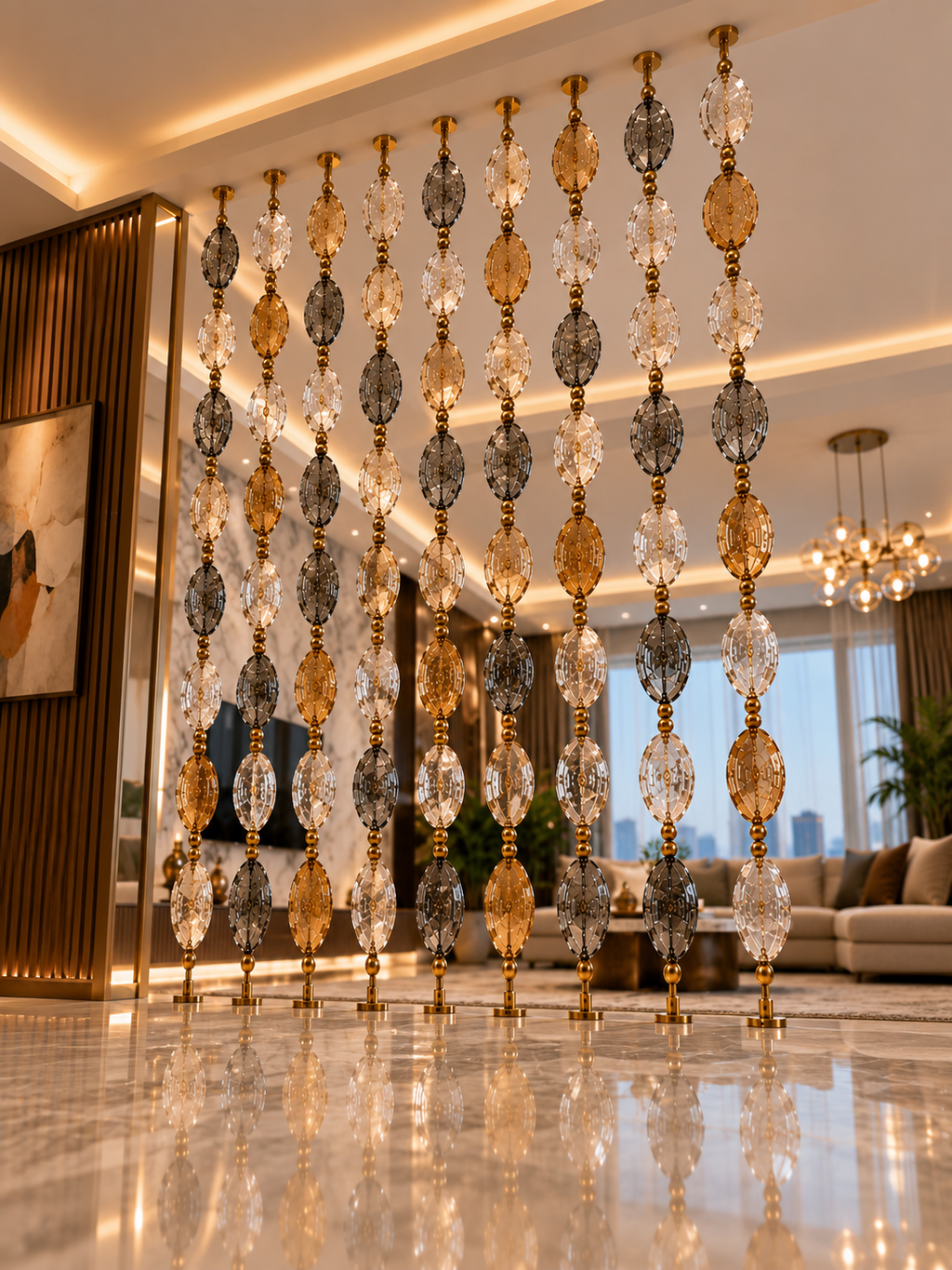 The Prism Oval Divider — Luxury Crystal Bead Divider