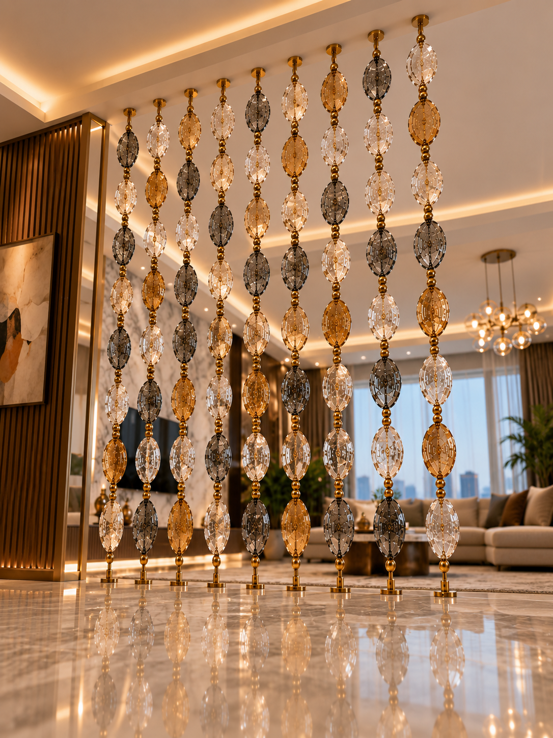 The Prism Oval Divider — Luxury Crystal Bead Divider