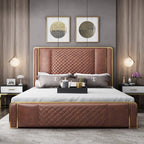 Robust Modern Faux Leather King Size Bed With Storage