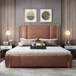 Robust Modern Faux Leather King Size Bed With Storage