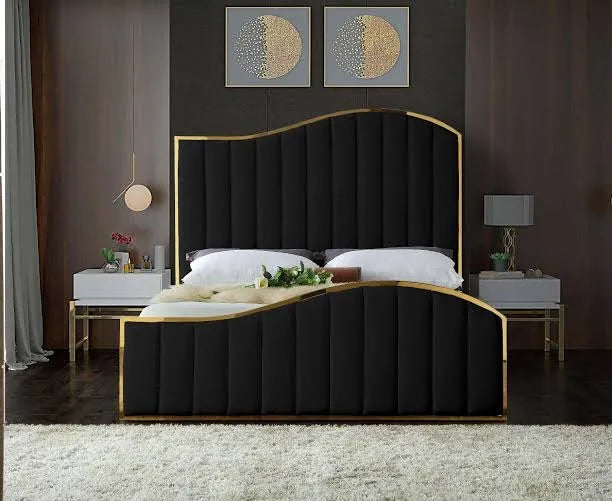 Cushy Modern Velvet Upholstered Bed