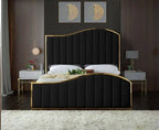 Cushy Modern Velvet Upholstered Bed