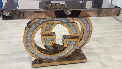Nasa Luxury Gold and Diamond Mirrored Surface Console