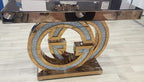 Nasa Luxury Gold and Diamond Mirrored Surface Console