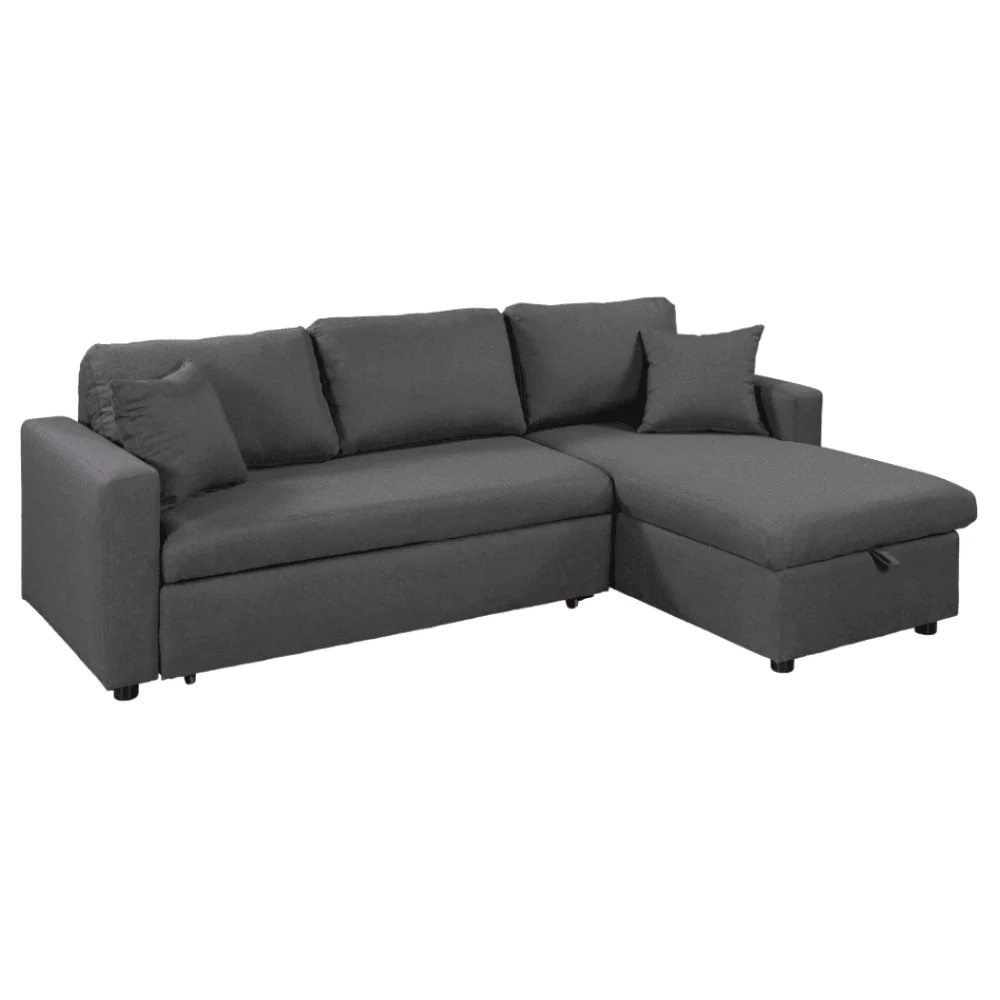 Rasa L-Shaped Sectional Sofa Bed Cum Bed with Hidden Storage