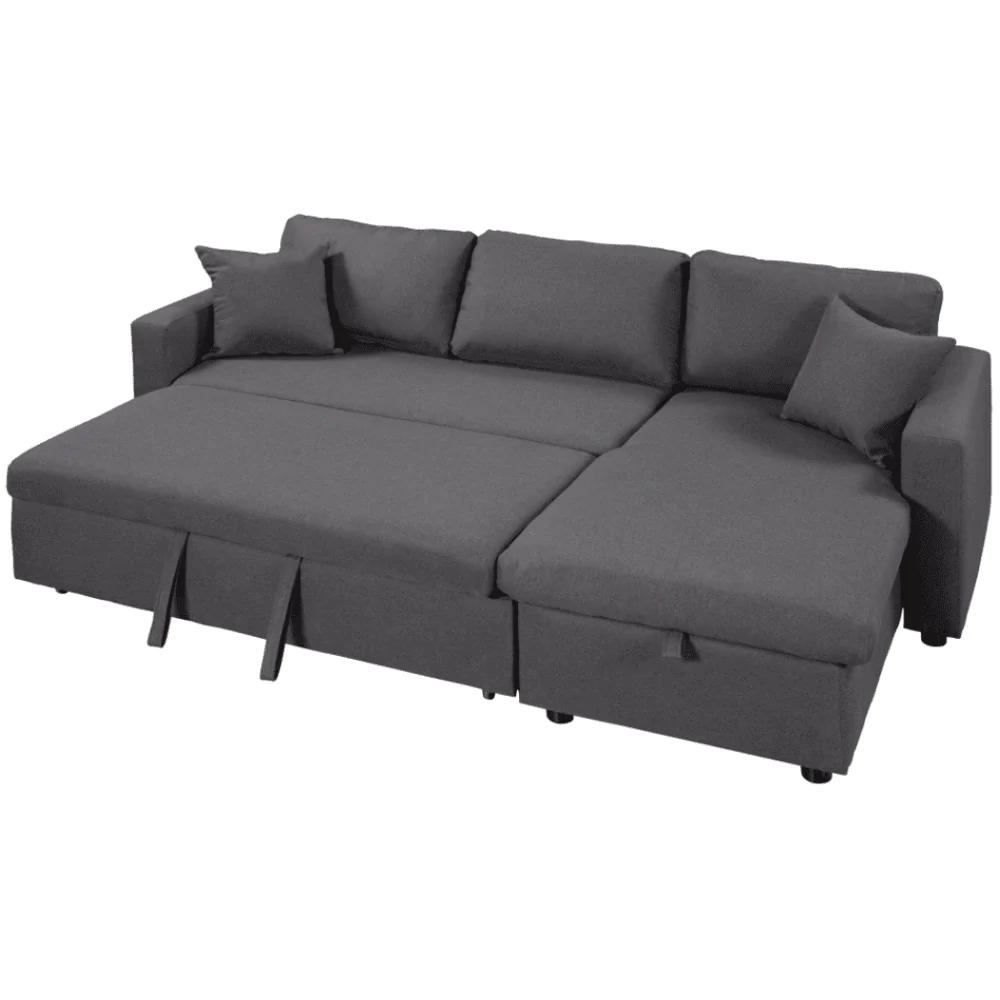 Rasa L-Shaped Sectional Sofa Bed Cum Bed with Hidden Storage