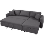 Rasa L-Shaped Sectional Sofa Bed Cum Bed with Hidden Storage