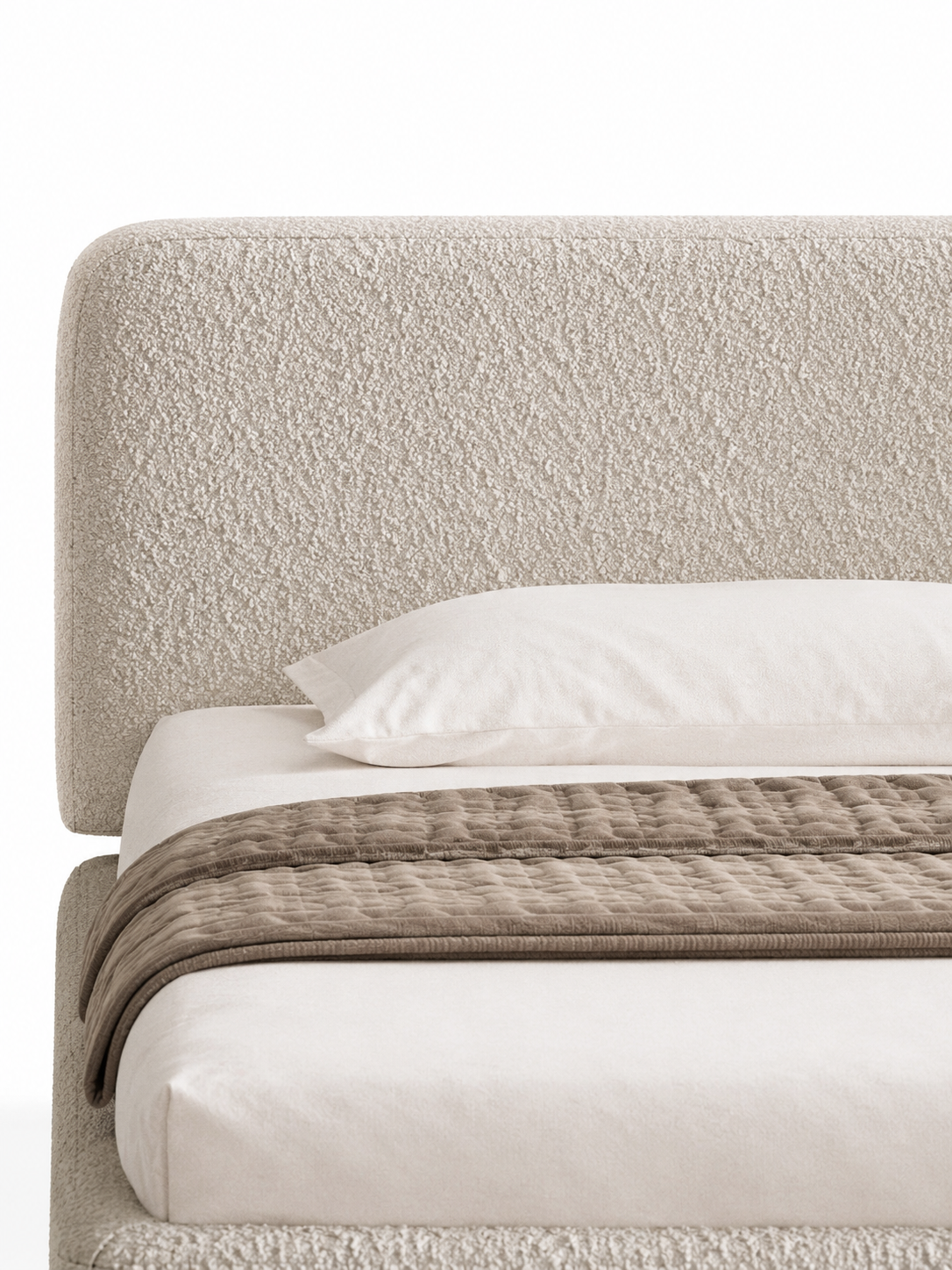 The Ravelle Bed — Luxury Bouclé Upholstered Bed