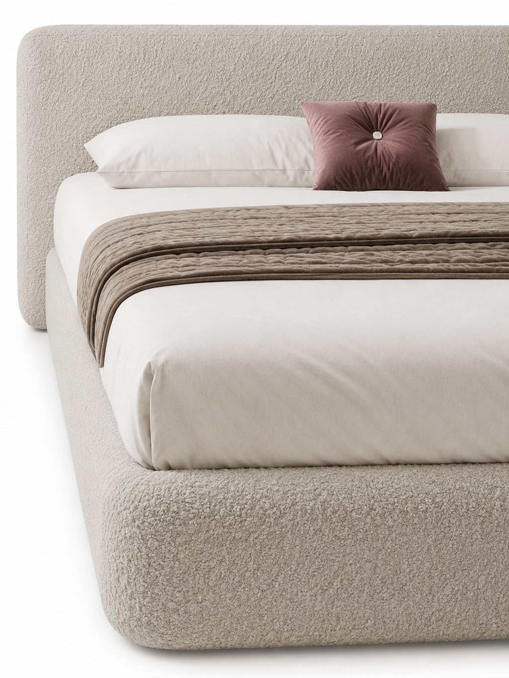 The Ravelle Bed — Luxury Bouclé Upholstered Bed