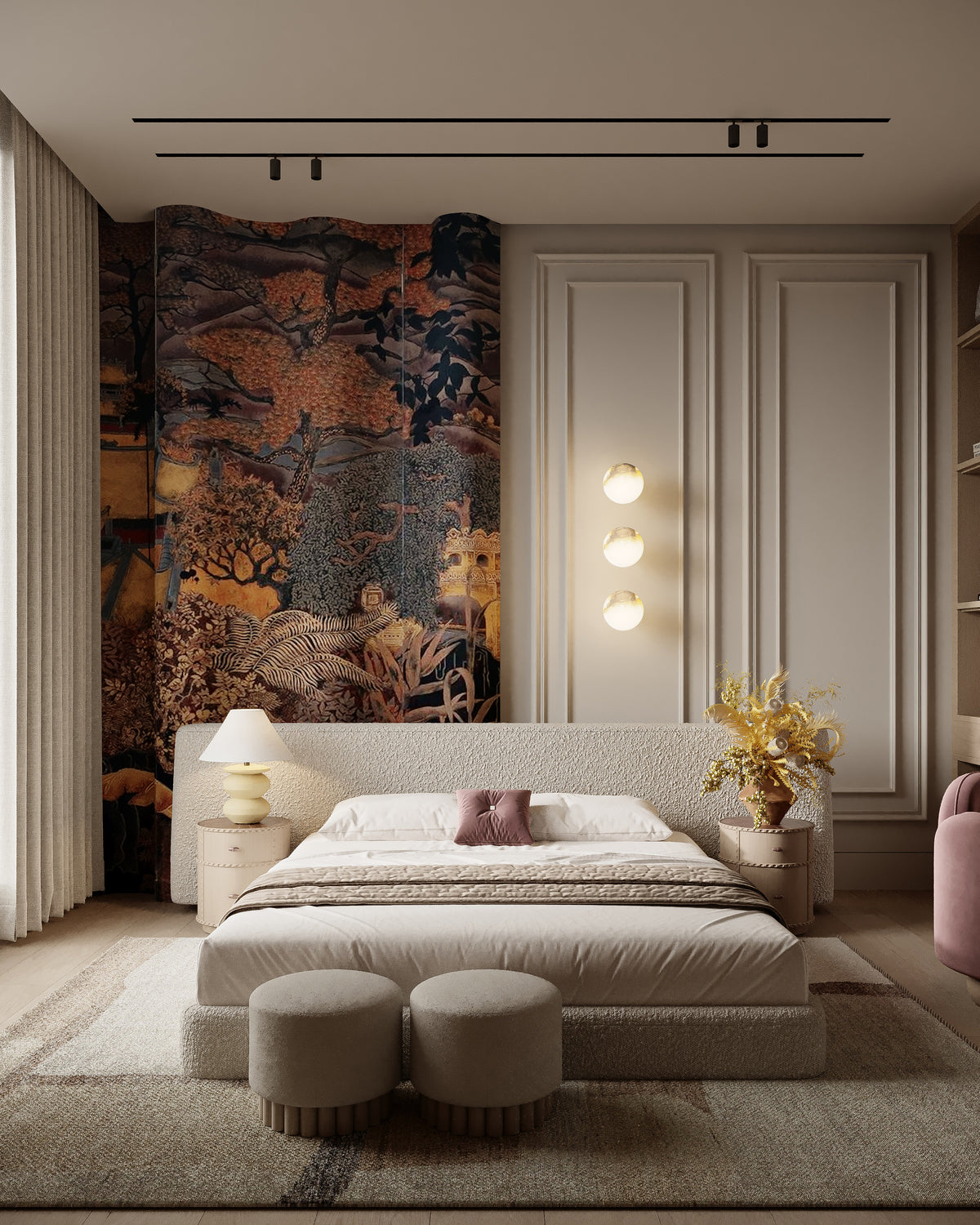 The Ravelle Bed — Luxury Bouclé Upholstered Bed