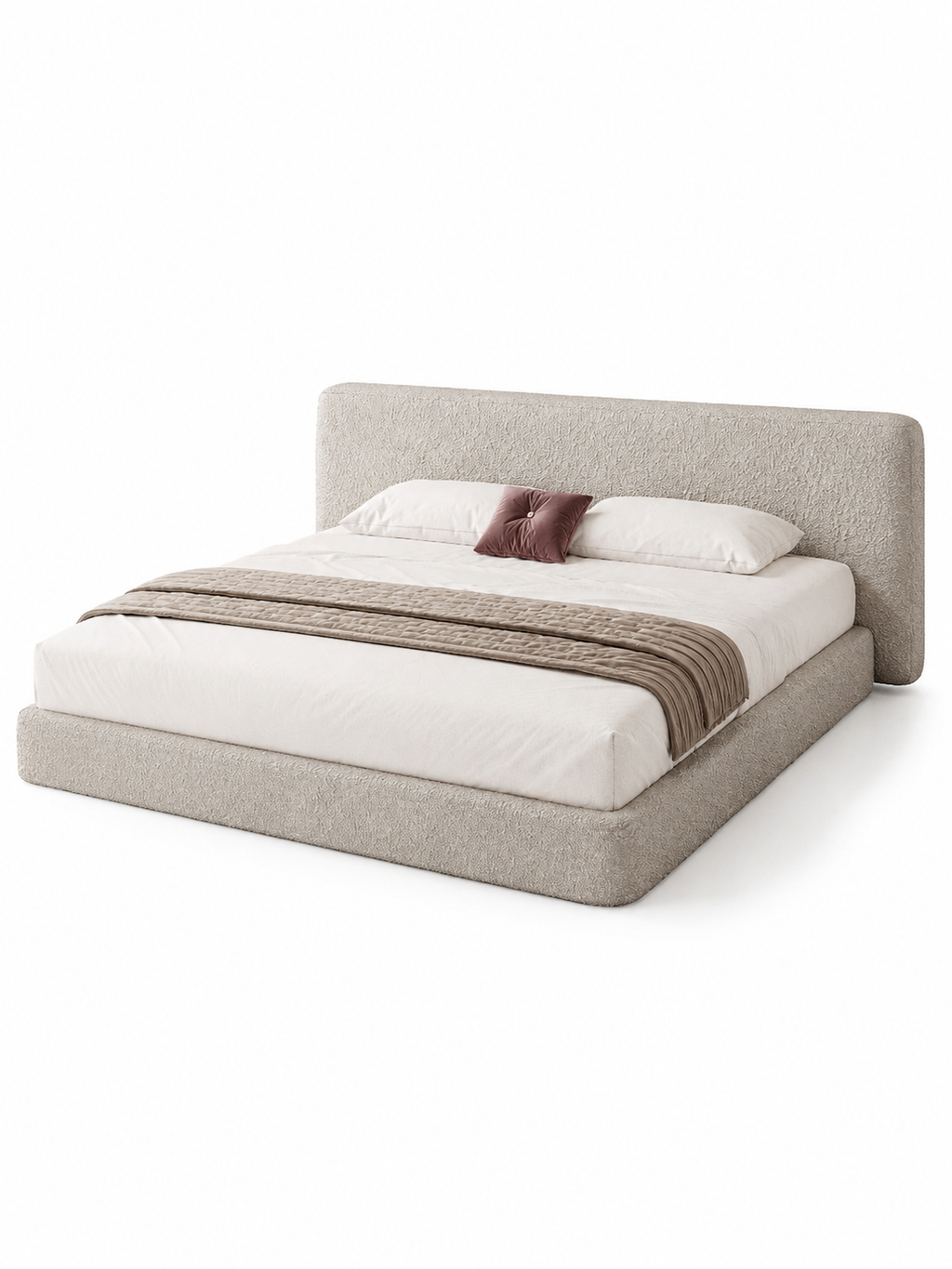 The Ravelle Bed — Luxury Bouclé Upholstered Bed
