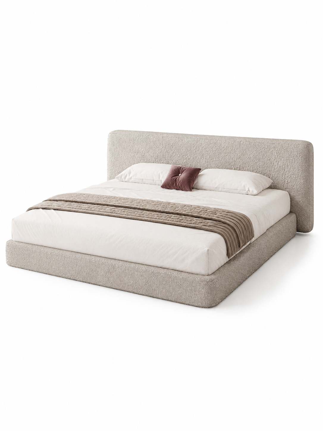 The Ravelle Bed — Luxury Bouclé Upholstered Bed