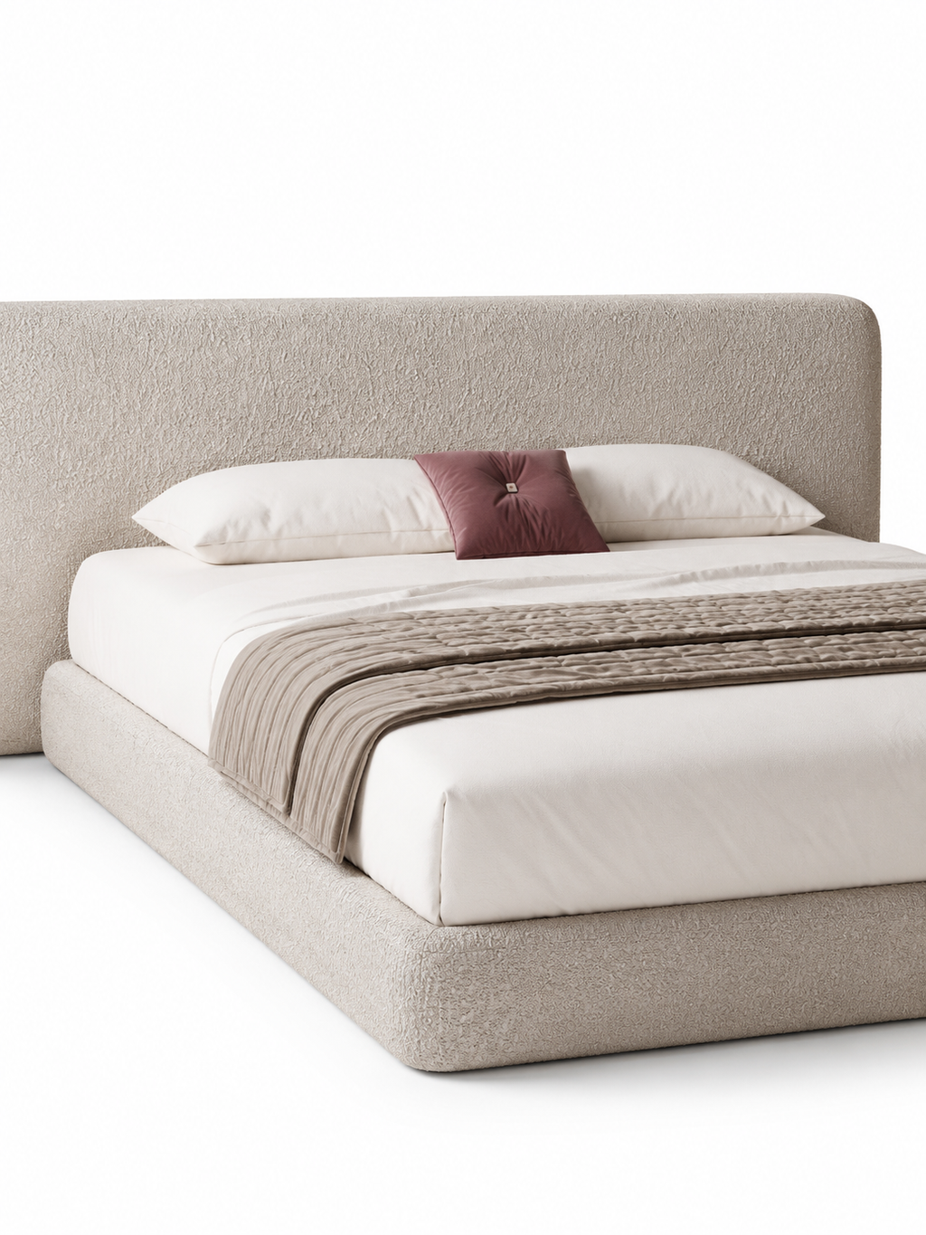 The Ravelle Bed — Luxury Bouclé Upholstered Bed